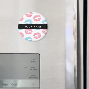 Rosa Läppar, Blue Läppar, Kiss, Ditt namn, Anpassa Magnet