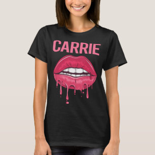 Rosa Läppar - Carrie Namn T Shirt