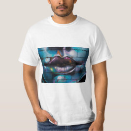 Rosa läppar graffiti art t shirt