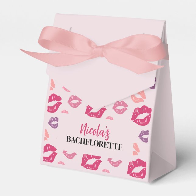 Rosa Läppar Kiss Bachelorette-partiets favoritruta Presentaskar (Framsidan Sidan)