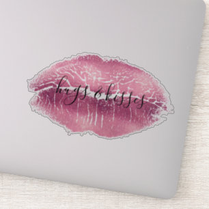 Rosa Läppar Kiss Klistermärken