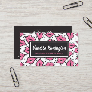 Rosa Läppar Kiss Lipstick Beauty Distributor Anpas Visitkort