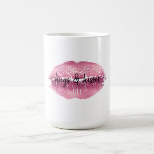 Rosa Läppar kiss personlig Kaffemugg