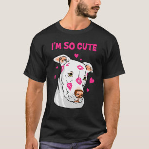 Rosa Läppar Kiss Sweet American Pitbull T Shirt