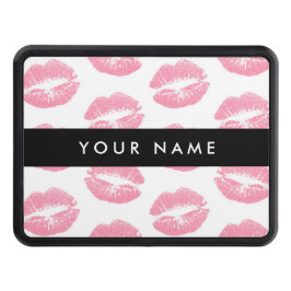 Rosa Läppar, kyss, läppstift, ditt namn, anpassa Dragkroksskydd