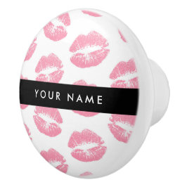 Rosa Läppar, kyss, läppstift, ditt namn, anpassa Knopp