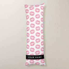 Rosa Läppar, kyss, läppstift, ditt namn, anpassa Kroppskudde