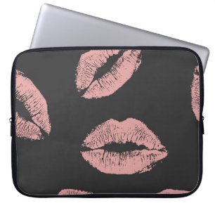 Rosa läppar kysses, Alla hjärtans dag mönster. Laptop Fodral