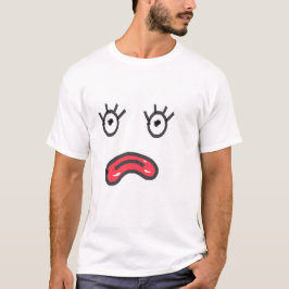 Rosa läppar ledsen ansikte t shirt