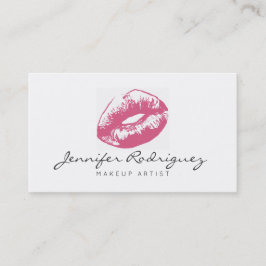 Rosa Läppar Lipstick Makeup Artist Cosmetic Visitkort