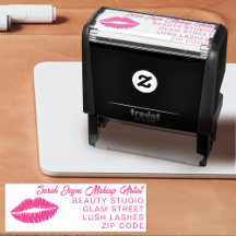 Rosa Läppar Makeup Artist Adress Self-Inking Frimä