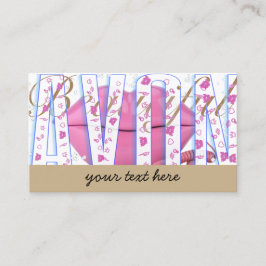 Rosa läppar mobilare Avon Visitkort