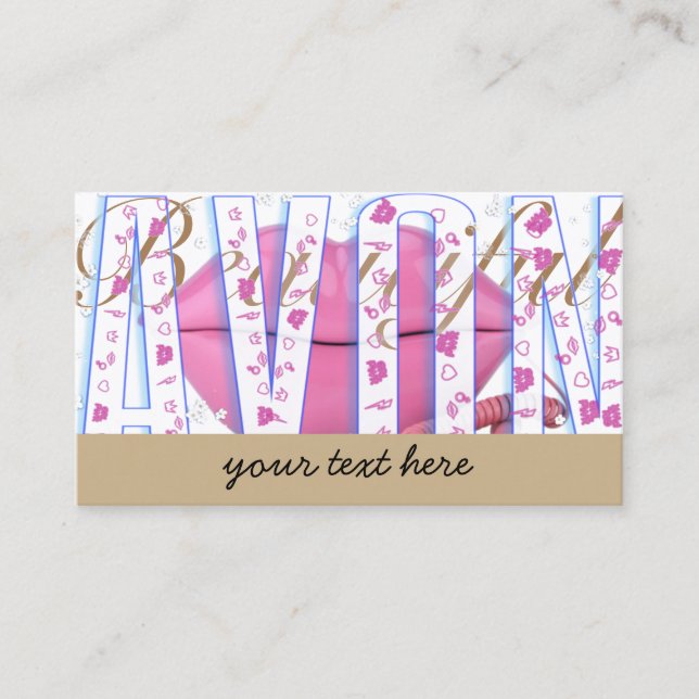 Rosa läppar mobilare Avon Visitkort (Framsida)