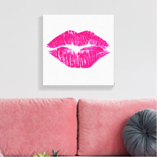 Rosa Läppar Modern Wall Art Version 2 Canvastryck