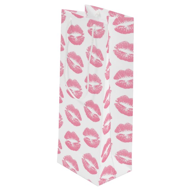 Rosa Läppar, Mönster i Läppar, Rosa Lipstick, kyss (Baksidan Vinklad)