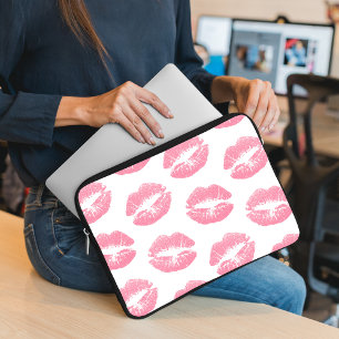 Rosa Läppar, Mönster i Läppar, Rosa Lipstick, kyss Laptop Fodral