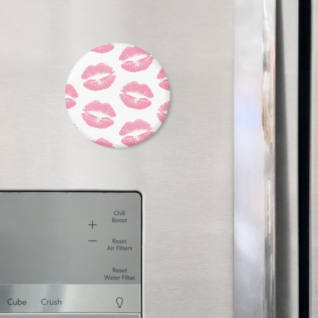 Rosa Läppar, Mönster i Läppar, Rosa Lipstick, kyss Magnet (In Situ (Fridge))