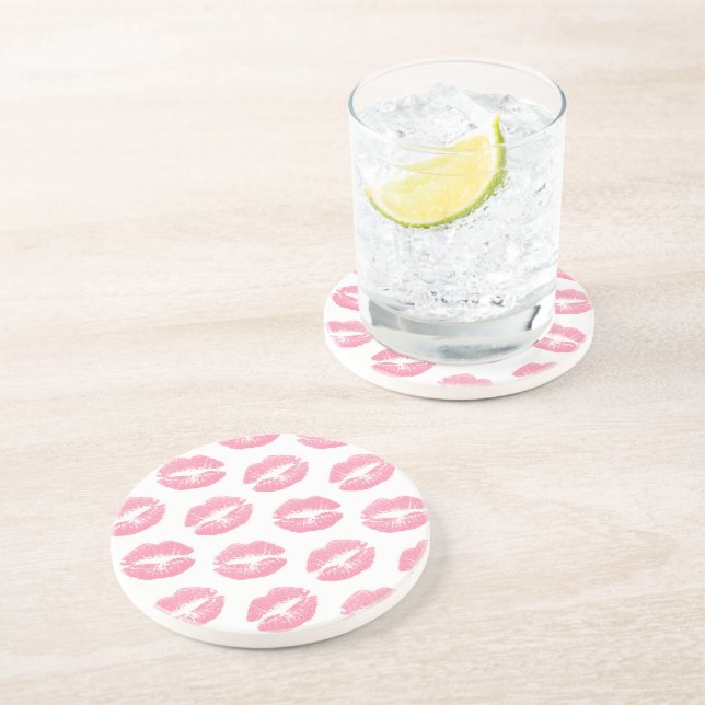 Rosa Läppar, Mönster i Läppar, Rosa Lipstick, kyss Underlägg (Sidan)
