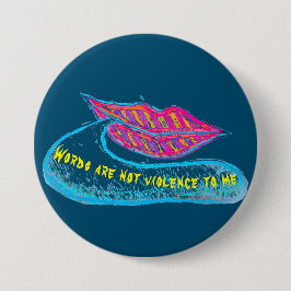 Rosa läppar och ord-balon eller tunga knapp