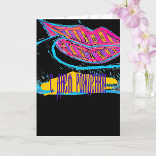 Rosa läppar och ord-balon eller tunga kort