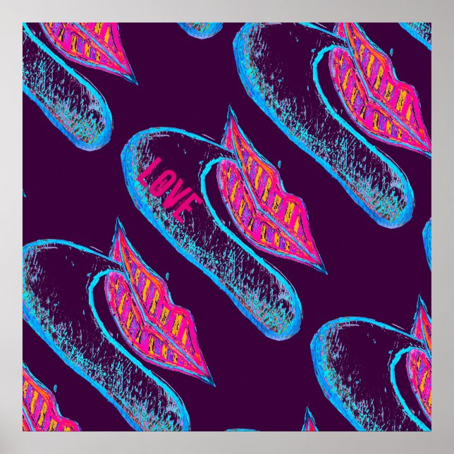 Rosa läppar och ord-balon eller tunga poster (Framsidan)