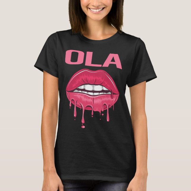 Rosa Läppar - Ola Namn T Shirt (Framsida)