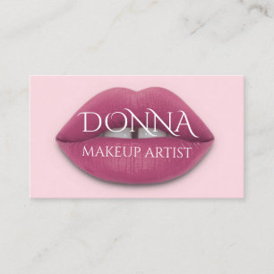 Rosa Läppar QR Logotyp Code Makeup Lipstick Gloss Visitkort
