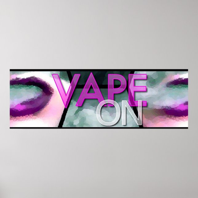 Rosa Läppar Smoke Vapeon Poster (Framsidan)