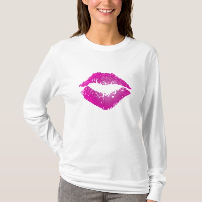 Rosa läppar tee shirt (Framsida)