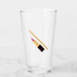 Rosa läppstift glaskopp