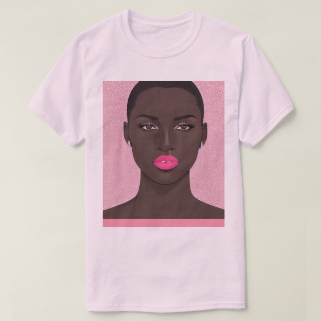 Rosa läppstift t shirt (Design framsida)