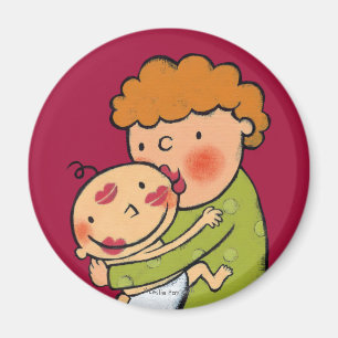 Rosa läppstiftkyssar för mormor för baby magnet