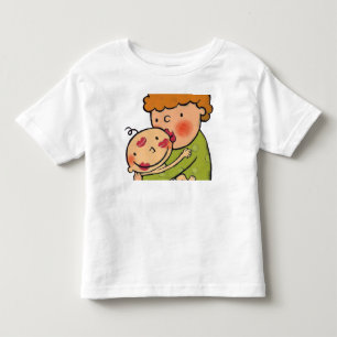 Rosa läppstiftkyssar för mormor för baby t shirt