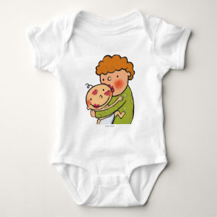 Rosa läppstiftkyssar för mormor för baby t shirt