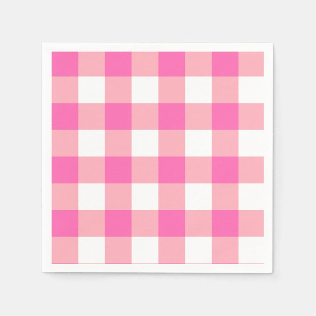 Rosa Large Gingham Play Checks Pappersservett (Framsidan)