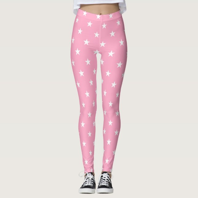 Rosa Large Stars Leggings (Framsida)