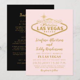 Rosa Las Vegas fantastiska destinationsbröllop Inbjudningar