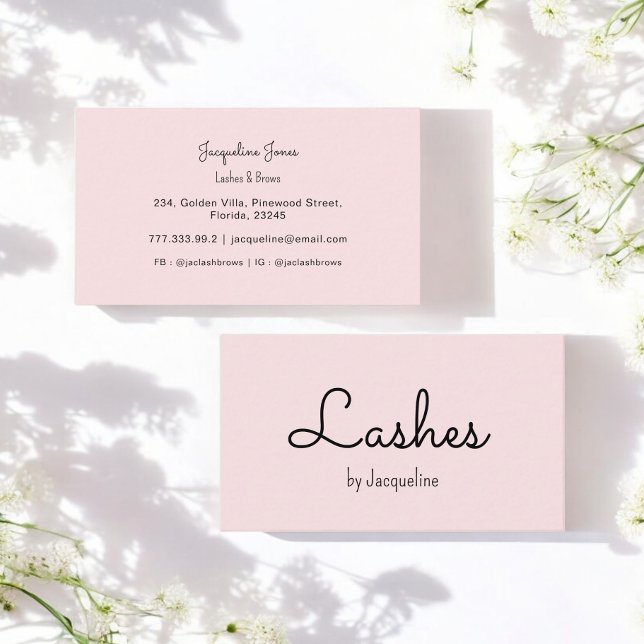 Rosa Lash Beauty Salon Simple Affärskort Visitkort (Skapare uppladdad)
