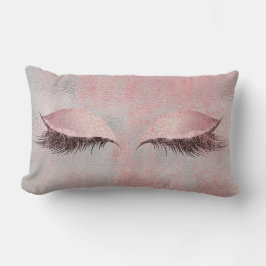  Rosa Lash Glass Glitter Silver Grått Makeup Lumbarkudde