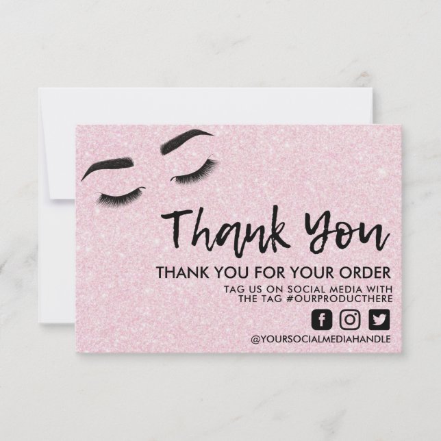 Rosa Lash Ögon Elegant Tack för att du infogar med (Framsida)