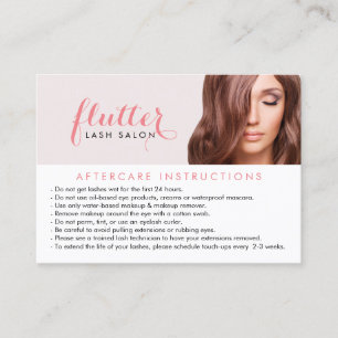 Rosa Lash Salon Aftercare Card Visitkort