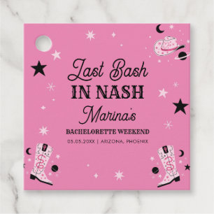 Rosa Last Bash i Nash Nashville Bachelorette Gåvor Etiketter