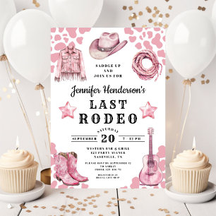 Rosa Last Rodeo Bachelorette Inbjudningar