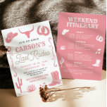 Rosa Last Rodeo Cowgirl Bachelorette Inbjudan<br><div class="desc">Den här Rosan Last Rodeo Cowgirl Bachelorette-inbjudan har en hand plockade-layout med illustrationer i hand plockade tillsammans med ett westernt teckensnitt! Du har rätt att skapa något unikt för dig! Redigera enkelt ordalydelsen och färg för att matcha stil! Text- och bakgrundsknappen färg är helt redigerbar >>>Klicka på knappen Redigera med...</div>