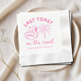 Rosa Last Toast på Kusten Bachelorette Napkins Pappersservett