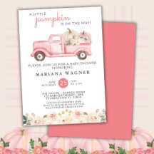 Rosa lastbil lilla pumpa baby shower