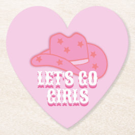 Rosa Låt oss Go Girls Cowboy Hat Rodeo Underlägg Papper