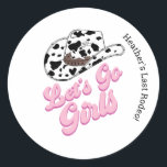 Rosa Låt oss Go Girls Last Rodeo Runt Klistermärke<br><div class="desc">Rosa Låt oss Go Girls Last Rodeo Classic Round Sticker</div>