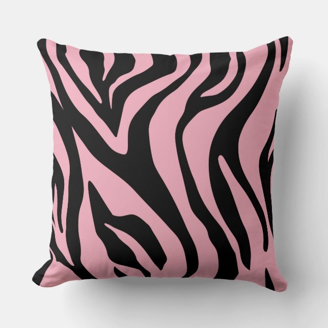 Rosa/lätt beige tigerutskrift Reversible Pillow Kudde (Framsida)