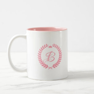 Rosa Laurel- andedräkt med Monogram Två-Tonad Mugg